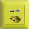 Presa INC USB tipo A+C + tipo 13 Feller EDIZIOdue FMI 230V 3000mA lemon 