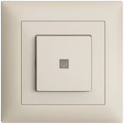 Pulsante luminoso INC EDIZIOdue A-R/1P crema, con lente, LED giallo 