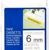 Cassette ruban Brother TZe-S211 6mm×8m blanc/noir 
