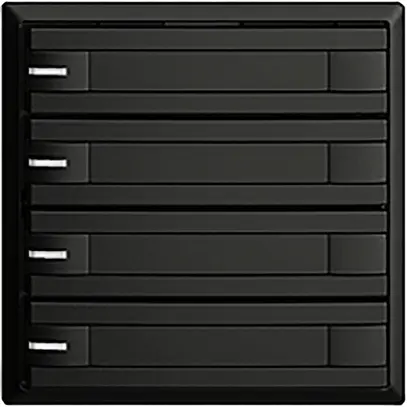 UP-Taster KNX 4-fach EDIZIOdue schwarz RGB mit LED mit Papiereinlage 