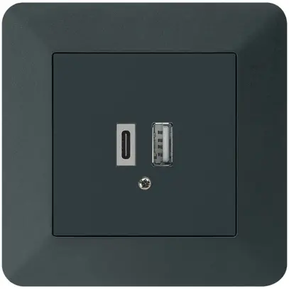 Presa di carica USB INC kallysto.trend 18W PD 1×tipo A 1×tipo C nero 