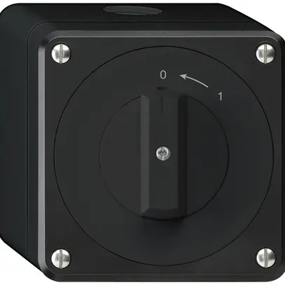 Contatto rotativo AP robusto IP55 nero 1P 