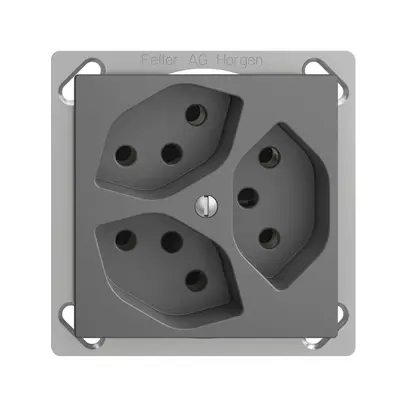 Prise INC EDIZIOdue 3×T13 gris foncé 
