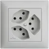 Prise ENC EDIZIOdue 3×T13 gris clair, 1×S 