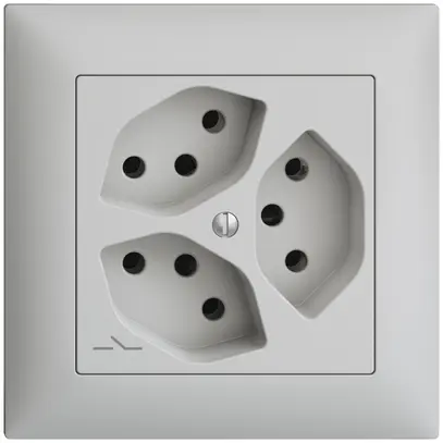 Prise ENC EDIZIOdue 3×T13 gris clair, 1×S 