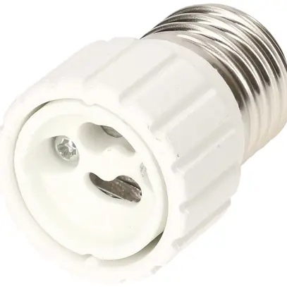 Adattatore portalampada interno GU10/esterno E27 bianco 