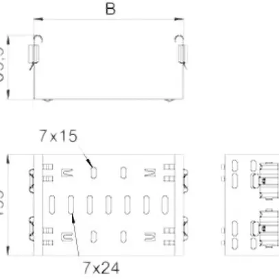 Raccord pour pièces façonnées Bettermann FVM 85×200mm revêtem.zinc-alu 