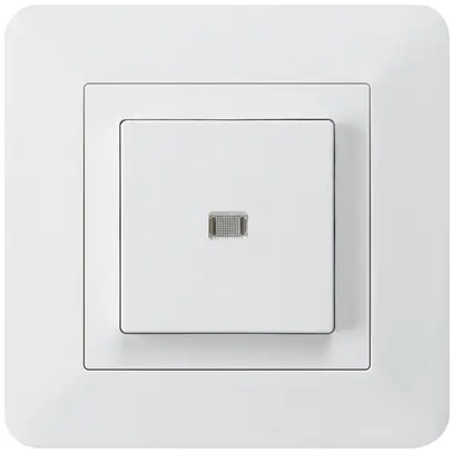 Contact à poussoir lumineux ENC kallysto.trend AR/2P blanc 