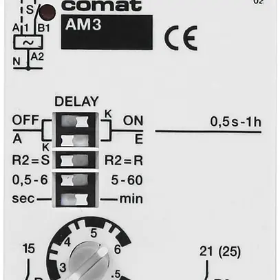 Relais temporisé AMD ComatReleco AM3, 220…240VAC 