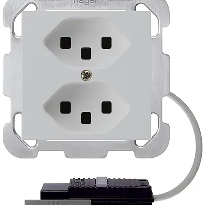 Presa INS 2×T23 kallysto grigio chiaro adatt. cavo rotond.5P L3&scato.G2704 