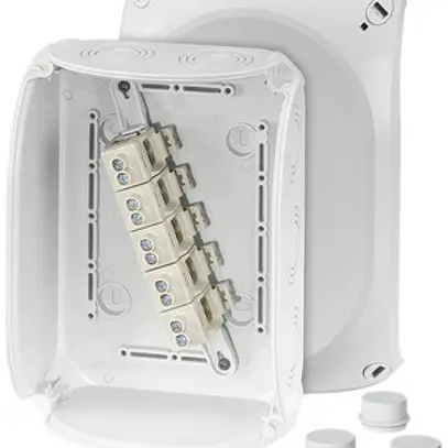 Boîte de dérivation AP Hensel DK 1610 G, 5×10mm², gris 