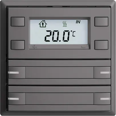 Pulsante RTH INC KNX 4×EDIZIOdue F grigio scuro, con carta+LED RGB 