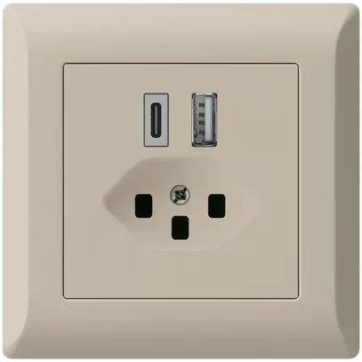 Presa di carica USB INC kallysto.line 18W PD 1×tipo A 1×tipo C T23 beige 