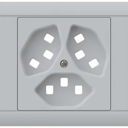 Kit frontale INS kallysto per presa INS 3×tipo 23 telaio a innesto grigio chiaro 