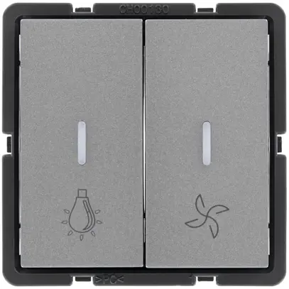 Interruttore pulsante per luce e ventilazione MOS illuminabile mag 