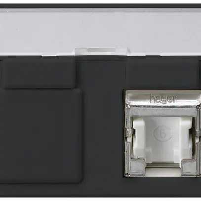 Presa FLF Hager cat.6 1RJ45/s nero 