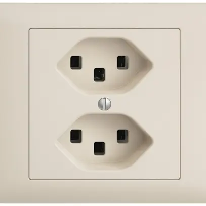 Prise INC 2×T23 16A EDIZIOdue crema, avec bornes enf. 