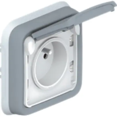 Presa INC PLEXO FR LNPE grigio 16A 250V IP55 