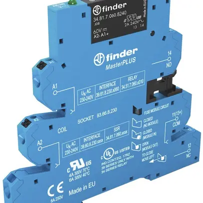 Relais de couplage AMD Finder MasterPLUS, 24VDC, 1S 6A, bornes Push-In 