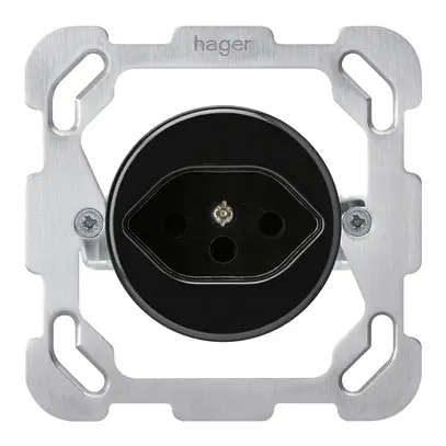 Insert pour prise ENC basico type 13 plaque fixation noir sans sécurité enfants 