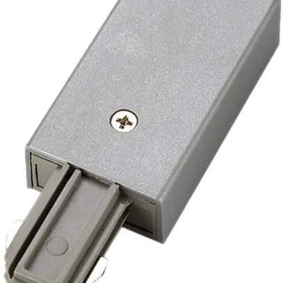 Alimentation SLV pour rail conducteur AP 1-phase, terre droite gris argenté 