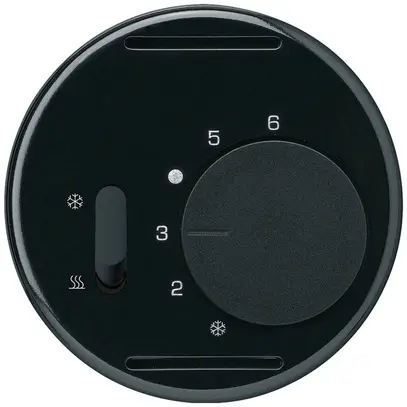 Disque frontal Hager basico, pour thermostat avec interrupteur, noir 