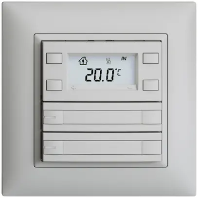 UP-RTH-Taster KNX 2-fach EDIZIOdue FMI hellgrau, mit Papier+LED RGB 