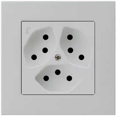 Presa INC kallysto.pro 3×T13/1 grigio chiaro con protezione bambini 