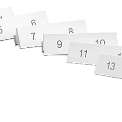 Plaquette indicatrice EDIZIOdue colore 1…16 pour sortie plate 8 pièces, blanc 