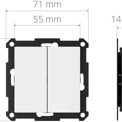 Poussoir RF AP/ENC Plejd WPH-01-55W double Bluetooth pour cadre 55mm bc 