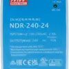 Alimentation INC MEAN WELL NDR-240-24 IN: 90…264VAC OUT: 24VDC/240W 63mm 