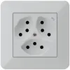 Prise ENC kallysto.trend 3×T13 gris clair avec sécurité enfants 