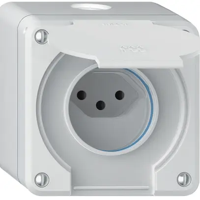 Presa AP robusto 1×tipo 13 IP55 bianco 