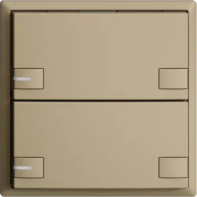 Poussoir ENC KNX 2× EDIZIOdue colore sand RGB avec LED 
