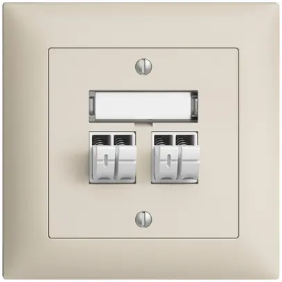 Prise audio ENC Push Type EDIZIOdue FMI, 2×, kit d'inscription, crema 