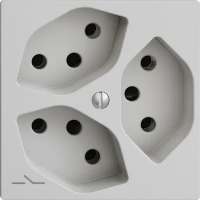 Prise ENC EDIZIOdue 3×T13 gris clair, 1×S 