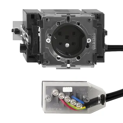 Presa INS FH T25 16A nero 53mm per cavo piatto Technofil 