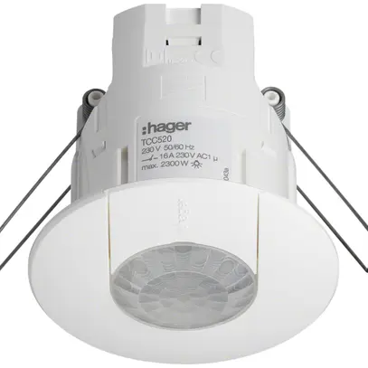 Rilevatore di presenza KNX INS Hager 360° Ø 5m con uscita per commutatore 