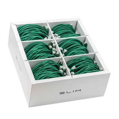 Cavo patch SLIM: 1m, verde, 90 pezzi  Cat.6A, U/FTP, jack non infrangibile 
