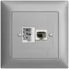 Boîte de raccordement ENC 1×TT,1×RJ45/u 4P EDIZIOdue ITplus ITM silver 