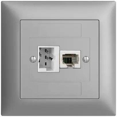 Boîte de raccordement ENC 1×TT,1×RJ45/u 4P EDIZIOdue ITplus ITM silver 