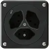 Presa INC robusto 3×tipo 13/1 nero senza copercchio 