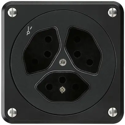 Presa INC robusto 3×tipo 13/1 nero senza copercchio 