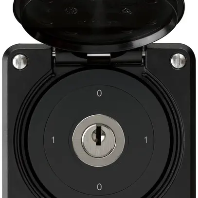 Interrupteur à clé ENC robusto IP55 avec clapet S0/1P noir 