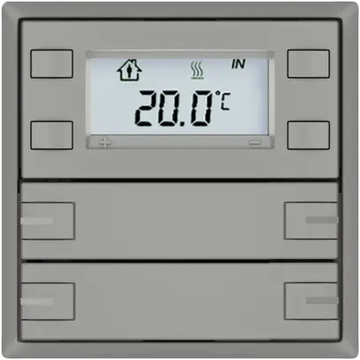 Poussoir RTH EDIZIO.liv SNAPFIX® a.RGB-LED 4×touches comm.1T grc 