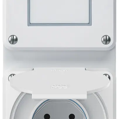 Combinazione INC robusto 2×1, interruttore schema 3/presa T13 IP55 bianco 