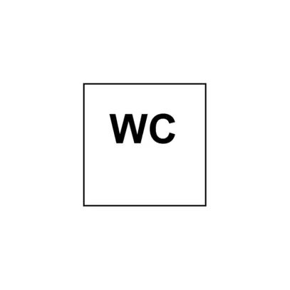 Feuille pos.symbol 'WC' EDIZIOdue noir 42×42 pour lampe LED 