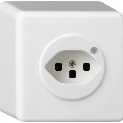 Prise AP Hager basico 1×type 23 illuminé Q blanc 