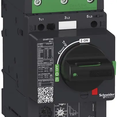 Démarreur moteur Tesys GV4P80B, 80A, thermique/magnétique, 25KA 