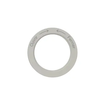 Disque indicateur NEVO, p.interrupteur rotatif, Ouvrir-> <-Fermer, gris clair 
